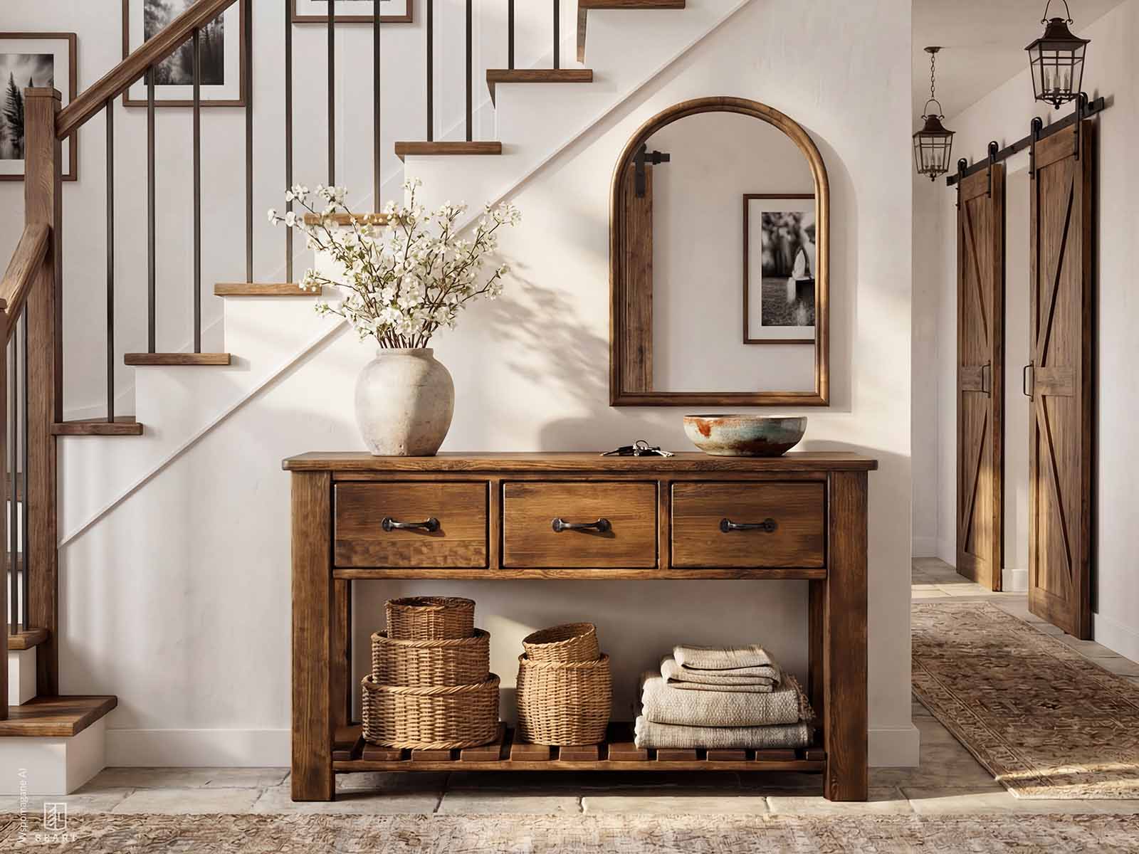 Konsole Rustyk in einem Interieur-Arrangement