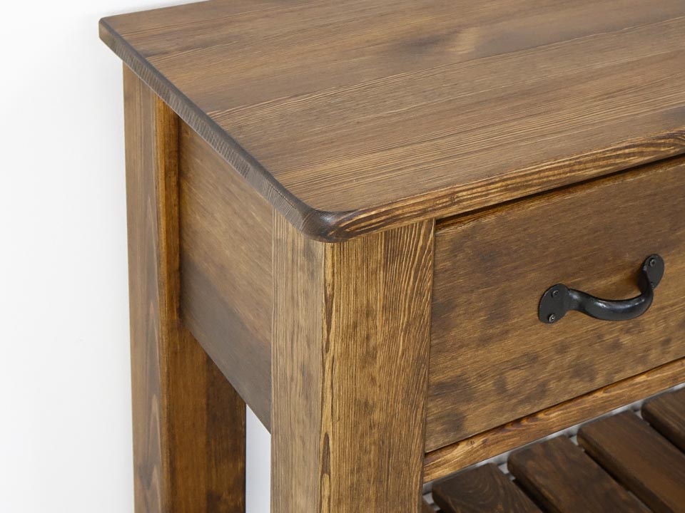 Detail von Holz und Konsolengriff